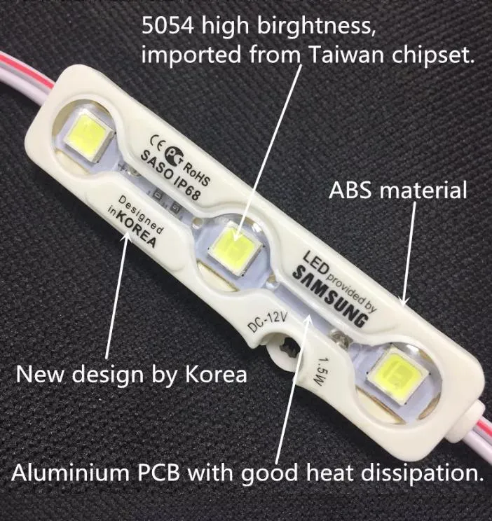 Wholesale Waterproof Samsung DC 12V 5054 SMD Injection LED Module Light for Advertising Lighting with RoHS CE