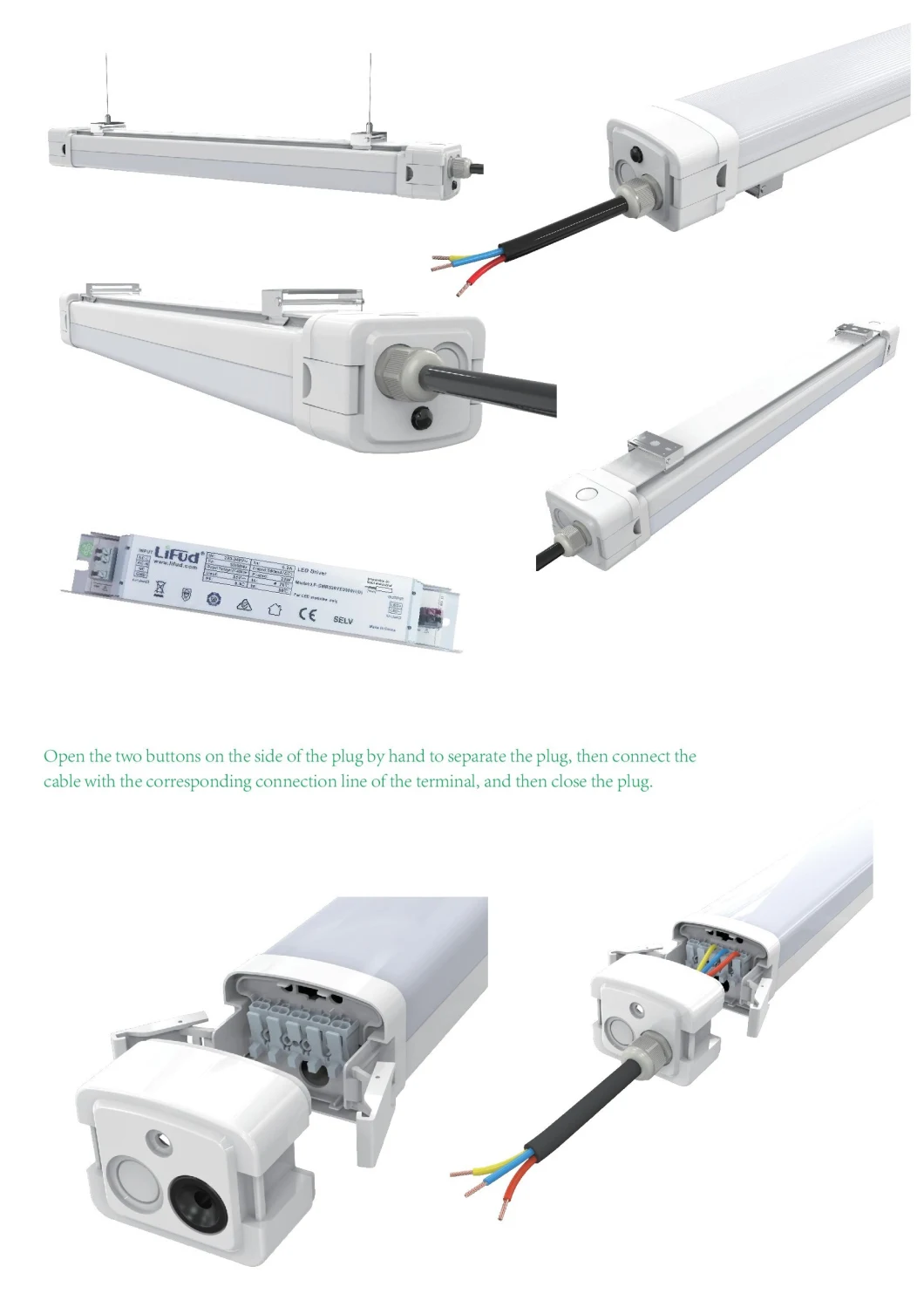 Wet Harsh Environments 5FT 60W Weatherproof LED Batten Light Fitting